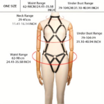 Gothic PU Halter Bodysuit with Thigh Straps Rivet Punk Cage Lingerie Sexy Role Play Outfit - Image 2