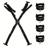 Adjustable Door Mount Cross Restraint Swing with Wrist Ankle Straps for Couple Intimate Role Play - Image 5