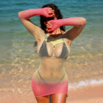 Long Sleeve Fishnet Bodycon Mini Dress Hollow Out Mesh Lingerie Cover Up for Beach - Image 2