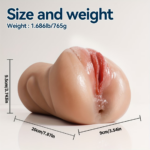 1.686Lbs Portable Male Pocket Stroker, 3-in-1 Vagina Anus Dual Channel Male Toy, Realistic Spiral Texture TPE Handheld Discreet Male Masturbator Sleeve - Image 6