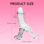 Transparent Crystal Dinosaur Shape Dildo Toy with Powerful Suction Cup, Thick Realistic Personal Massager for G-Spot & Anal Hands-Free Play for Men Women - Image 3