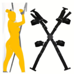 Adjustable Door Mount Cross Restraint Swing with Wrist Ankle Straps for Couple Intimate Role Play