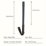 Premium Leather Flogger with Adjustable Rattan Paddle for Couple Intimate Role Play - Image 3