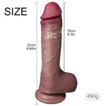 8.66 Inch Realistic Huge Thick Dildo Sex Toys, Real and Big Curved Dildo with Strong Suction Cup, Lifelike Dual Density Soft Silicone Dildos Adult Toy for Women Men Couples - Image 2