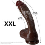 Multi-Size Black Coffee Ultra-Thick Dildo Female Masturbator Soft Silicone Realistic Penis Masturbator Strong Suction Cup Male Masturbator Adult Sex Toy - Image 11