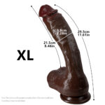 Multi-Size Black Coffee Ultra-Thick Dildo Female Masturbator Soft Silicone Realistic Penis Masturbator Strong Suction Cup Male Masturbator Adult Sex Toy - Image 10