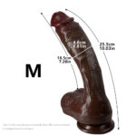 Multi-Size Black Coffee Ultra-Thick Dildo Female Masturbator Soft Silicone Realistic Penis Masturbator Strong Suction Cup Male Masturbator Adult Sex Toy - Image 8