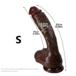 Multi-Size Black Coffee Ultra-Thick Dildo Female Masturbator Soft Silicone Realistic Penis Masturbator Strong Suction Cup Male Masturbator Adult Sex Toy - Image 7
