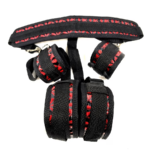 Adjustable Bondage Restraint Kit, Handcuffs Ankle Cuffs & Diamond Pattern Suspenders for Couple Intimate Role Play - Image 2