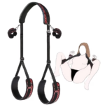 Adjustable Bondage Restraint Kit, Handcuffs Ankle Cuffs & Diamond Pattern Suspenders for Couple Intimate Role Play