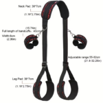 Adjustable Bondage Restraint Kit, Handcuffs Ankle Cuffs & Diamond Pattern Suspenders for Couple Intimate Role Play - Image 3