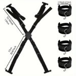 Adjustable Door Mount Cross Restraint Swing with Wrist Ankle Straps for Couple Intimate Role Play - Image 3