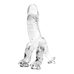 Transparent Crystal Dinosaur Shape Dildo Toy with Powerful Suction Cup, Thick Realistic Personal Massager for G-Spot & Anal Hands-Free Play for Men Women