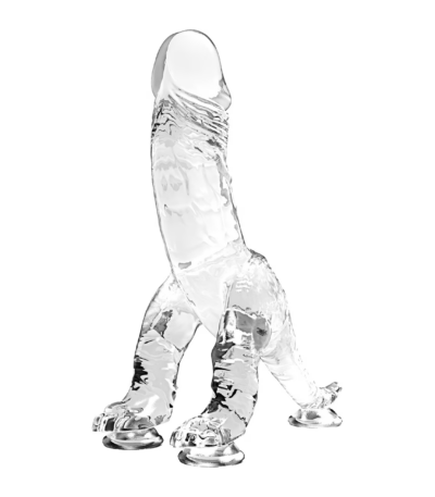 Transparent crystal dinosaur-shaped