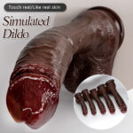 Multi-Size Black Coffee Ultra-Thick Dildo Female Masturbator Soft Silicone Realistic Penis Masturbator Strong Suction Cup Male Masturbator Adult Sex Toy - Image 5