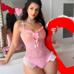 Pink Bow Decor Hollow Fishnet Bodysuit Cute See Through Intimate Lingerie for Women - Image 2