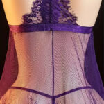 Purple Lace Babydoll Lingerie with Bow & Panty - Image 6