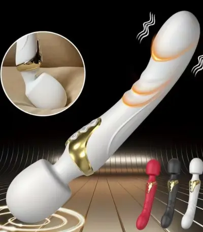 Soft medical grade silicone dual motor vibrator with flat contact tip for intimate massage and couple play
