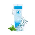 Blue gradient 25g mint water-based lubricant tube with fresh mint leaves and clear water splash decoration