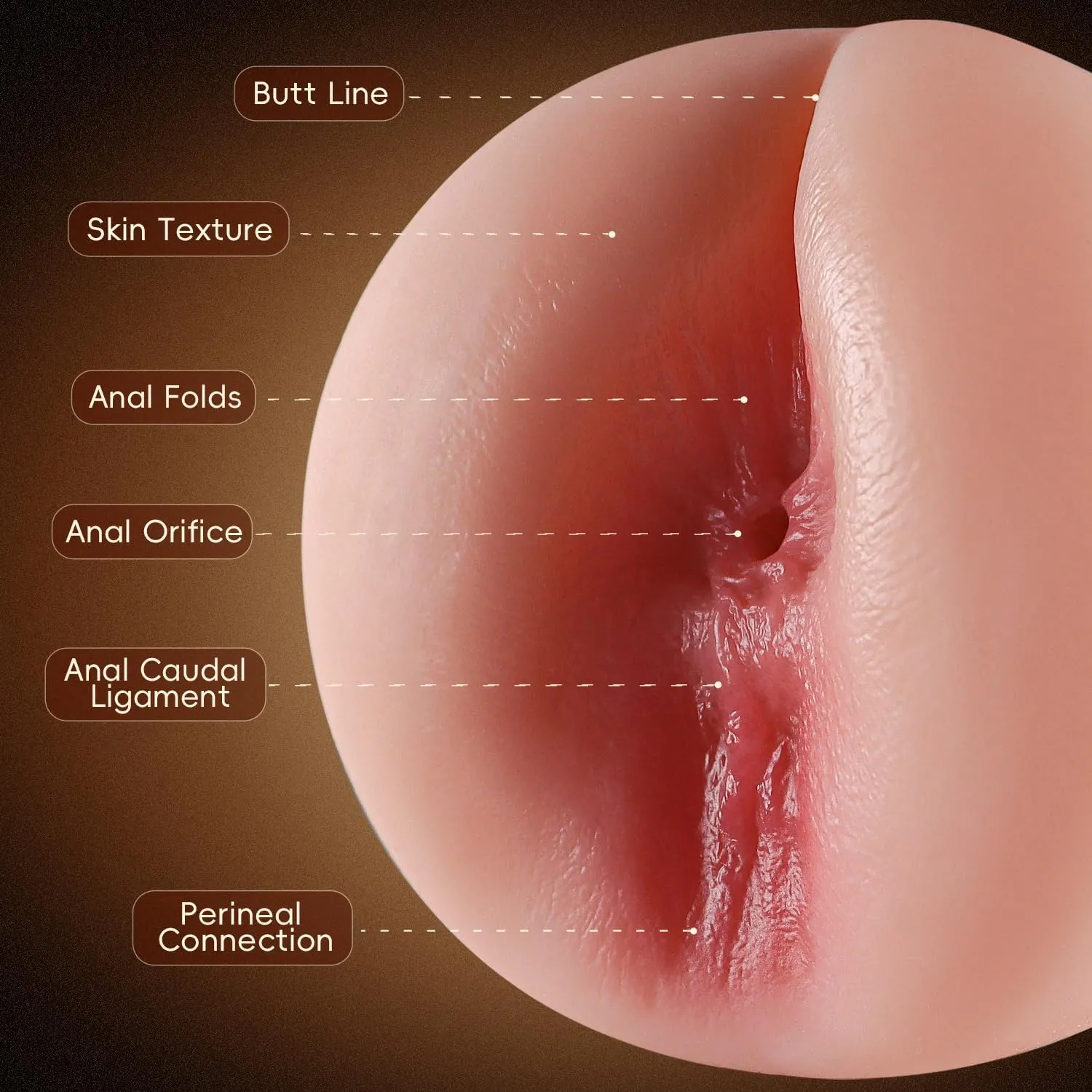 7.5in Deep Soft Textured Anal Male Masturbator Pocket Pussy - Image 4