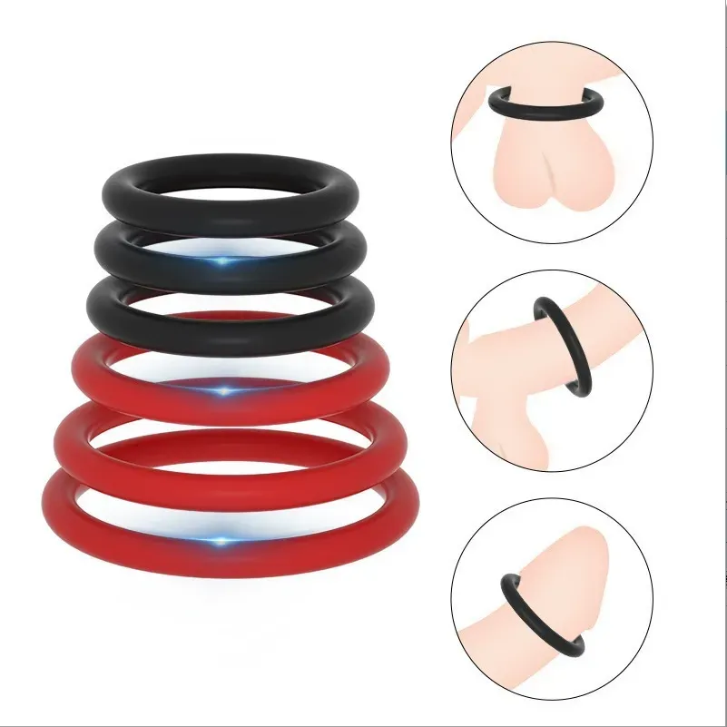 M/L/XL Thick Silicone Cock Ring 3 Pack - Image 2