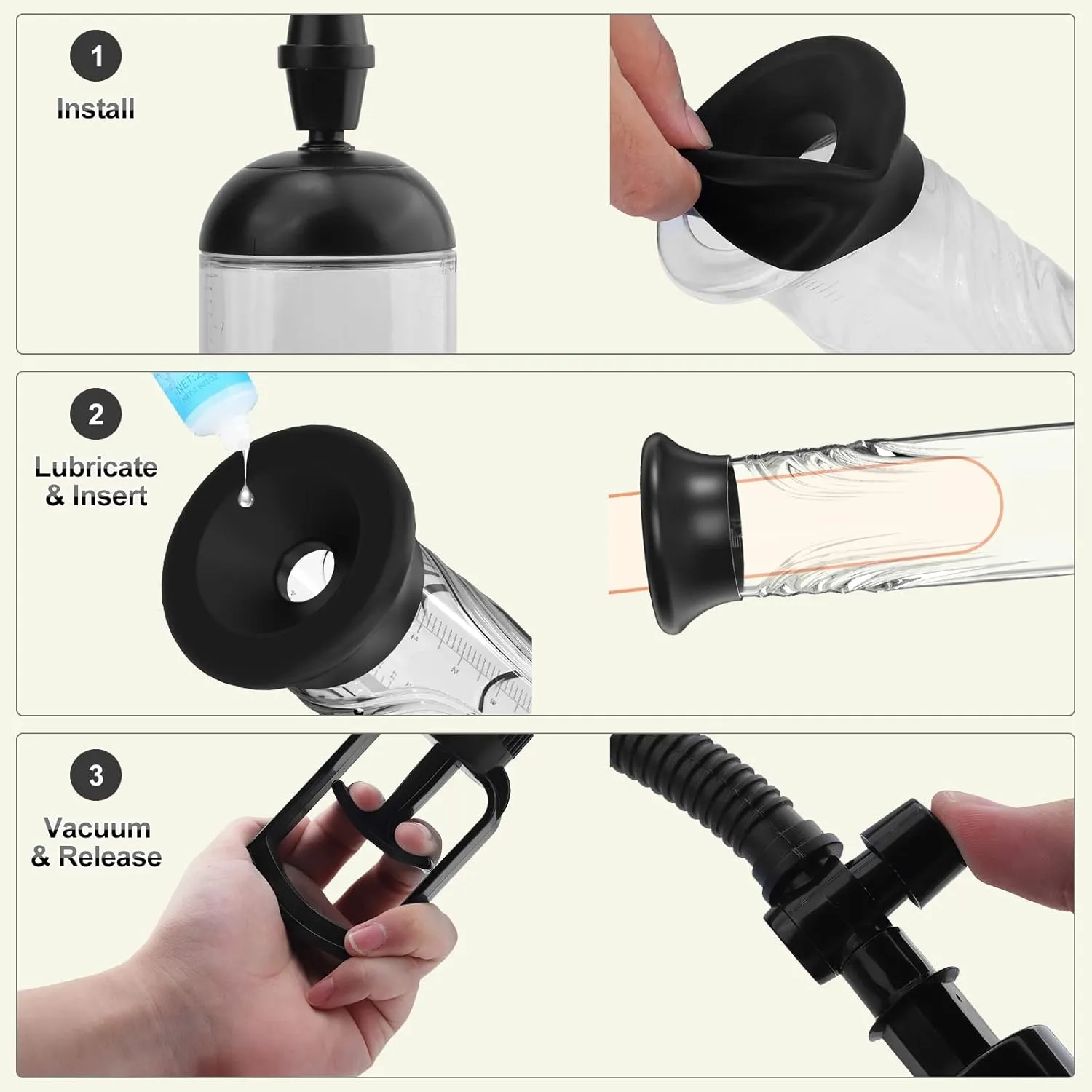 Male Vacuum Pump, 3 Replaceable Sleeves - Image 3