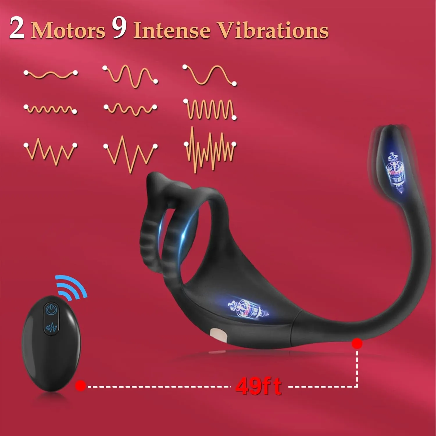 Dual Vibe Ring Prostate Massager with Remote - Image 2