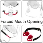 Red Silicone O-Ring Gag with Leather Strap - Image 5